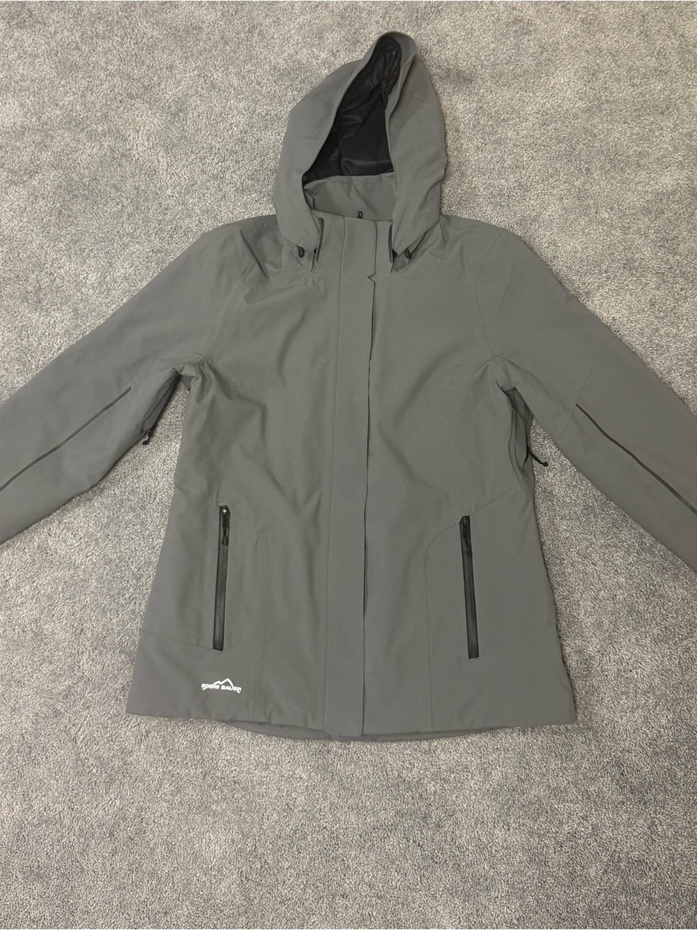 Eddie Bauer Gray Hooded Ski Snow Jacket